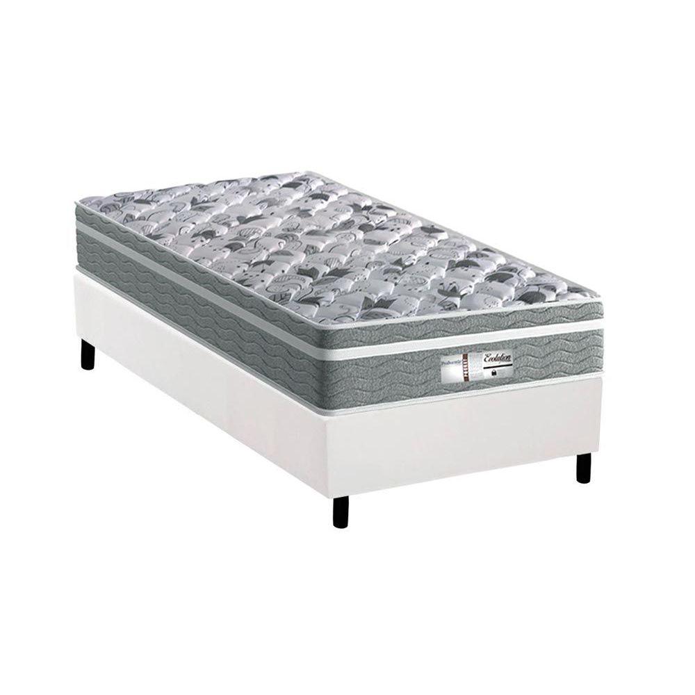 Cama Box Solteiro Colchao Molas Probel Masterpocket Ensacadas Evolution Base Crc Courano White 88x188