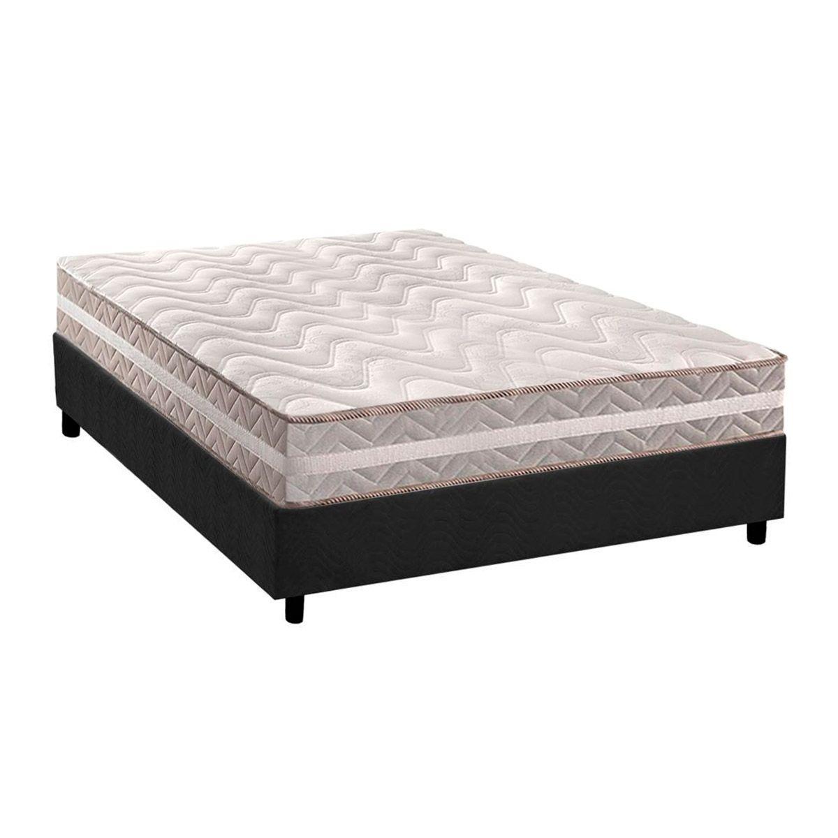 Cama Box Casal Colchao Ortopedico Paropas D33 Ag65 Confort Base Crc Suede Gray 138x188