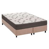 Cama Box Queen Colchao Espuma Ortobom D45 Light Saude Base Crc Suede Clean 158x198