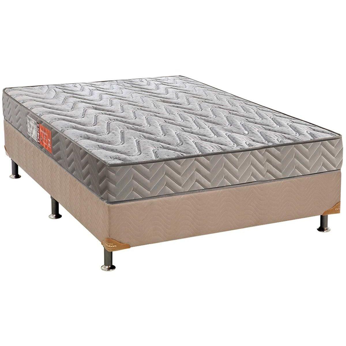 Cama Box Casal Colchao Espuma Paropas D45 Pasquale Base Crc Suede Clean 138x188