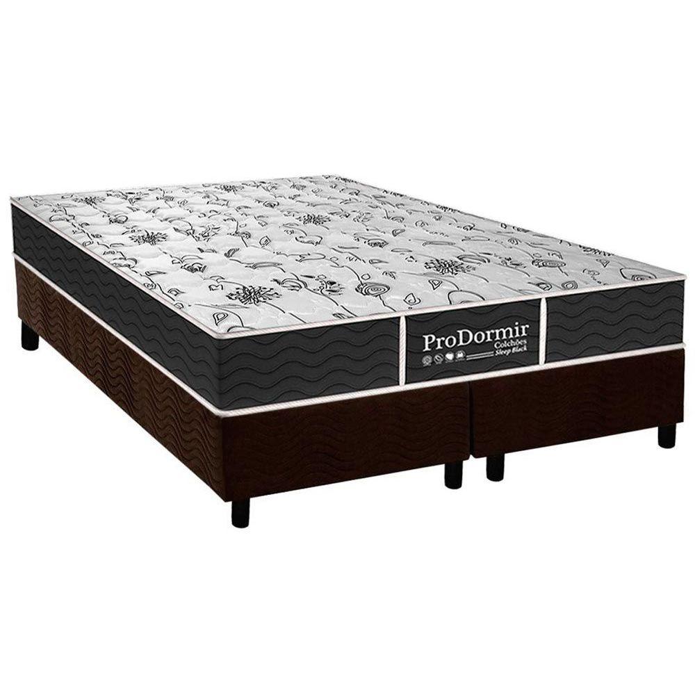 Cama Box King Colchao Molas Probel Prolastic Prodormir Sleep Base Crc Suede Marrom 193x203