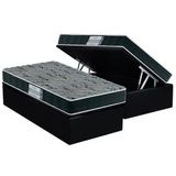 Cama Box Bau Solteiro Colchao Espuma Probel D33 Prodormir Advanced Mega Resistente Base Crc Suede Black 88x188