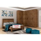 Quarto Casal Modulado Gold Bari 4 Pecas 1 Closet 3 Guarda Roupa 2 Portas Qm119 Canela Novo Horizonte