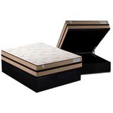 Cama Box Bau Casal Colchao Molas Masterpocket Ensacadas Plumatex Smart Milano Base Crc Suede Black 138x188