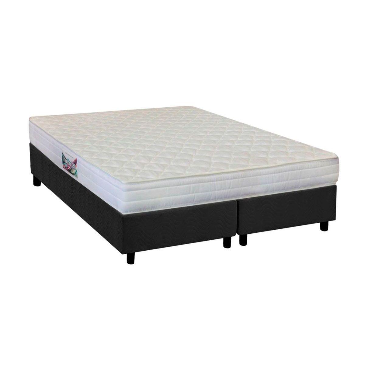 Cama Box Queen Colchao Espuma Herval Ag65 Frontier Base Crc Suede Gray 158x198