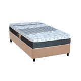 Cama Box Solteiro Colchao Molas Castor Bonnel System Class Base Crc Suede Clean 88x188