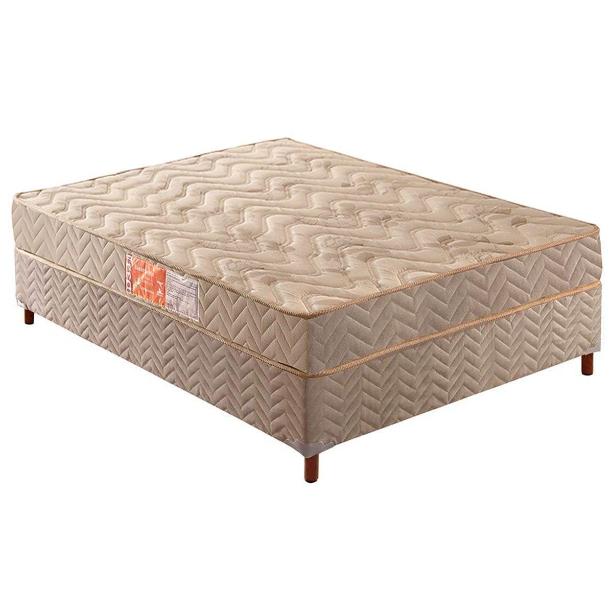 Cama Box Casal Colchao Espuma Paropas D33 Pasquale Base Crc Rustico Clean 138x188