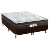 Cama Box Queen Colchao Molas Probel Masterpocket Ensacadas Evolution Base Crc Suede Marrom 158x198