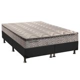 Cama Box Queen Colchao Molas Masterpocket Ensacadas Paropas Esplendido Base Crc Suede Cinza 158x198