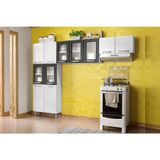 Cozinha Modulada Completa Multipla 3 Pecas 2 Armarios 1 Paneleiro Cpt98 Branco Preto Bertolini