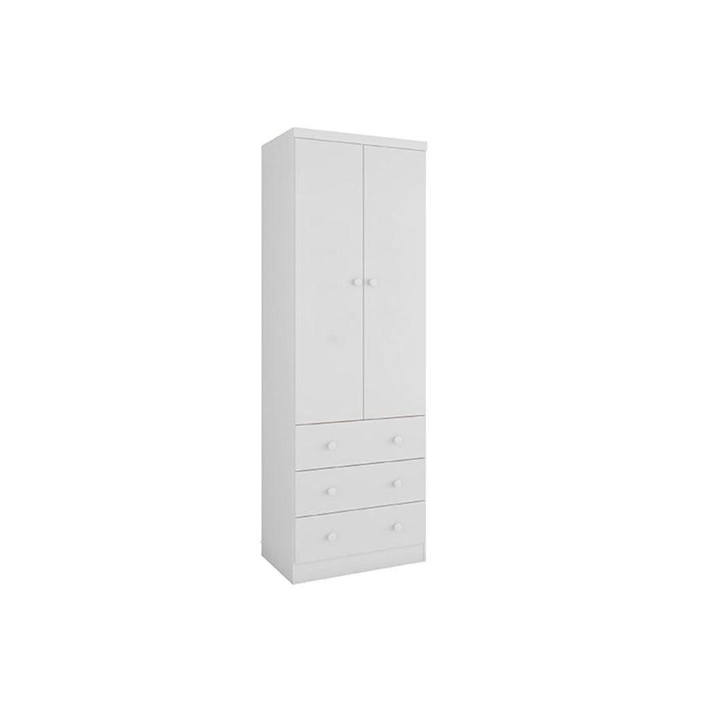 Guarda Roupa Bebe Smim C 2 Portas E 3 Gavetas Branco Peroba