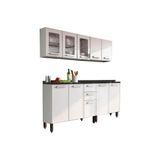 Cozinha Modulada Completa Gourmet 4 Pecas 2 Armarios 2 Balcoes C4p70 Branco Bertolini