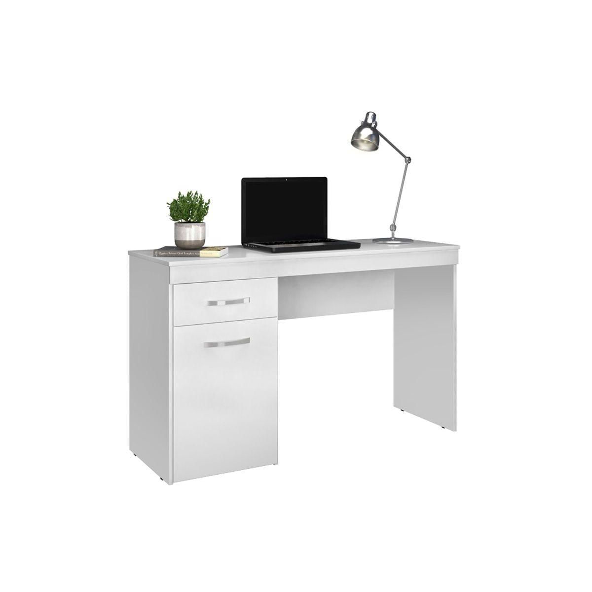 Mesa Escrivaninha Juvenil Vitoria C 1 Porta E 1 Gaveta Branco Demobile