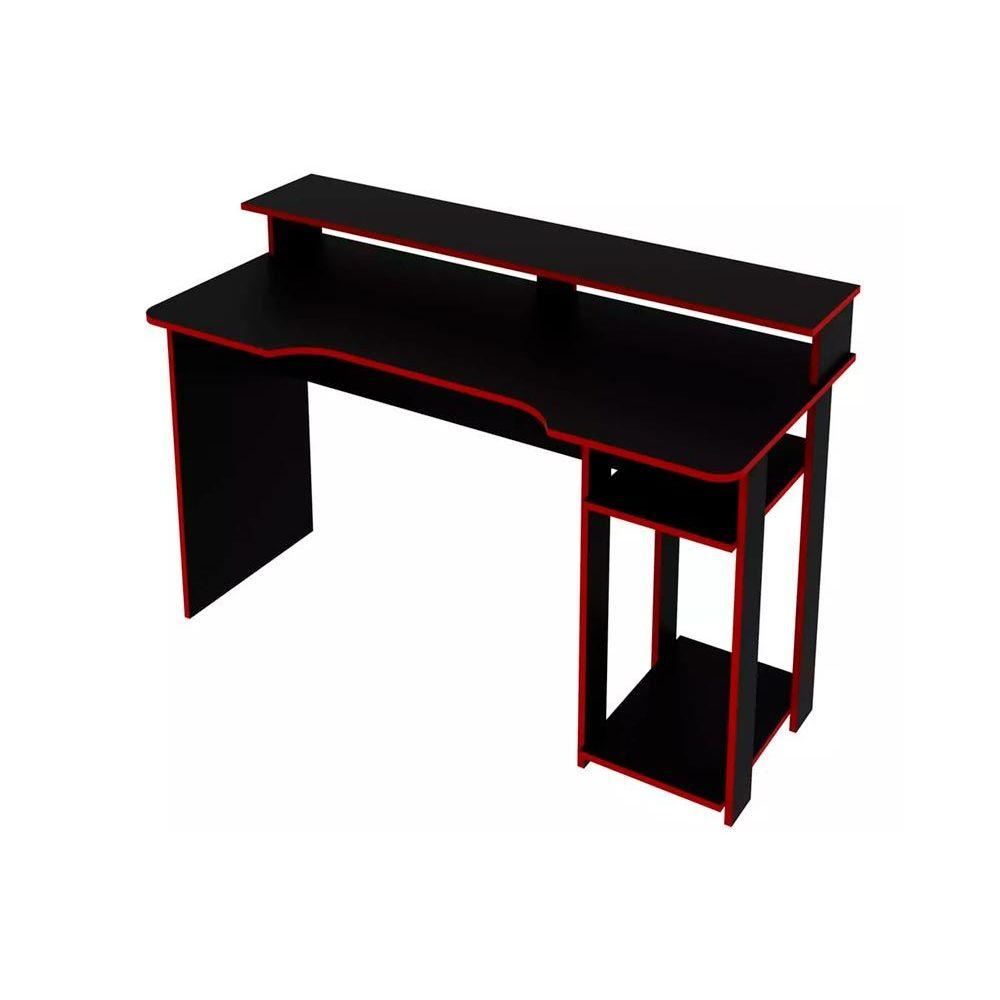 Mesa De Computador Solteiro Gamer Me4153 Preto Vermelho Tecno Mobili