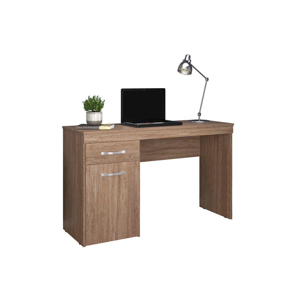 Mesa Escrivaninha Juvenil Vitoria C 1 Porta E 1 Gaveta Nogal Demobile