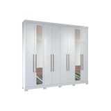 Guarda Roupa 8 Portas E 4 Gavetas C Espelho E Pes Master Vip 8 4 Branco Santos Andira