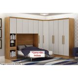 Quarto Modulado Casal Bari 5 Pecas 1 Armario Ponte 1 Closet 2 Guarda Roupas 1 Complemento Qcm03 Freijo Fendioff Novo Horizonte