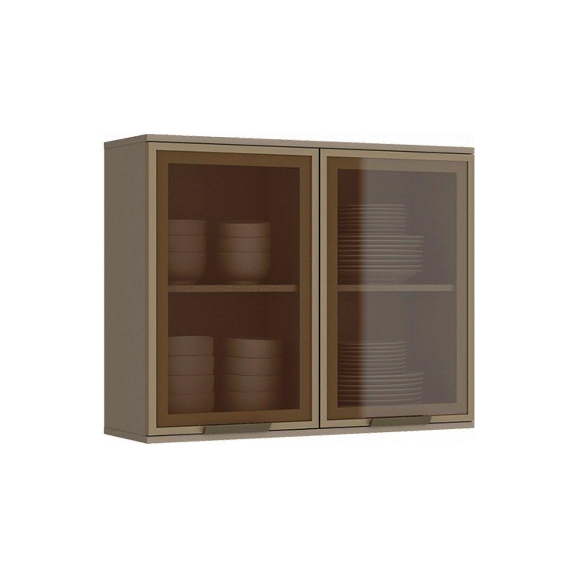 Modulo Cozinha Henn Connect Armario 2 Portas C Vidro Duna