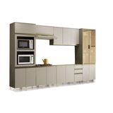 Cozinha Modulada Completa Connect 8 Pecas 2 Armarios 2 Balcoes 2 Paneleiros 2 Complementos C8p03 Duna Cristal Henn