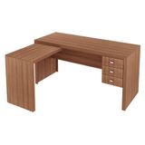 Mesa De Escritorio Me4106 C 3 Gavetas Amendoa Tecno Mobili