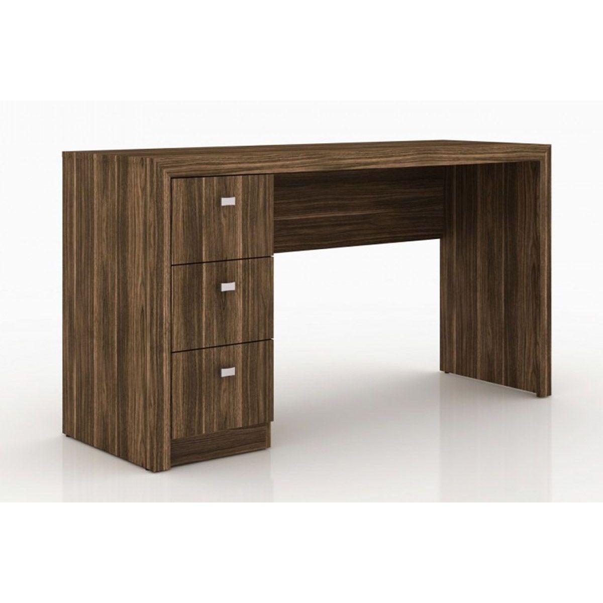 Escrivaninha P Escritorio Me4102 C 3 Gavetas Nogal Tecno Mobili