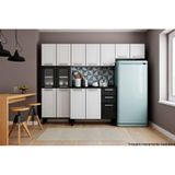 Cozinha Modulada Bertolini Multipla 4 Pecas 2 Armarios 1 Balcao 1 Paneleiro C4p87 Branco Preto