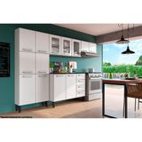 Cozinha Modulada Completa Gourmet 4 Pecas 2 Armarios 1 Balcao 1 Paneleiro C4p63 Branco Bertolini