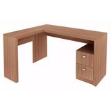 Mesa De Escritorio Me4129 C 2 Gavetas Amendoa Tecno Mobili