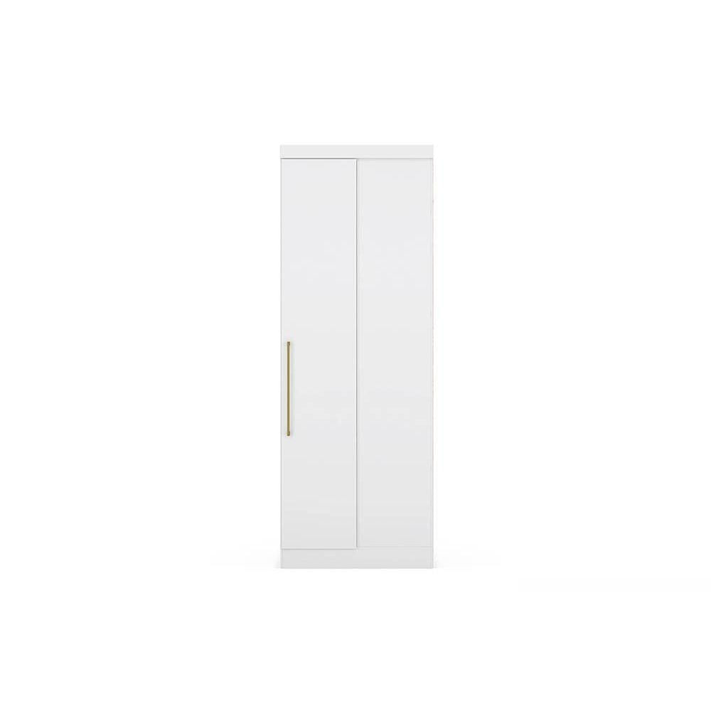 Guarda Roupa Modulado Armario De Canto Reto Modena 78000 C 1 Porta Cor Branco Demobile