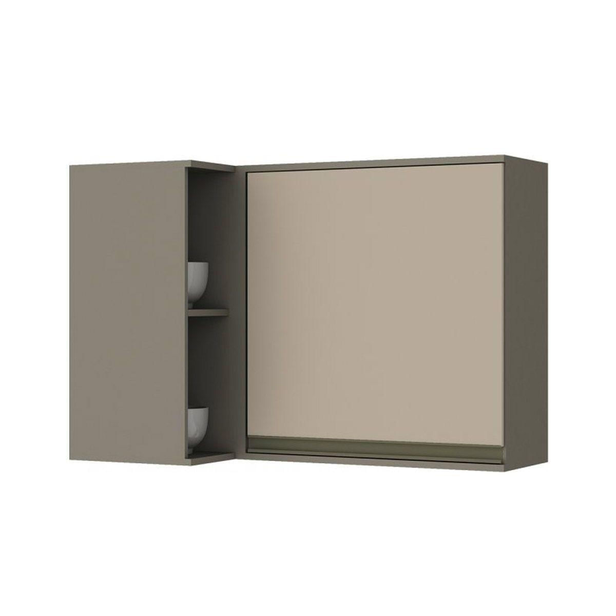 Modulo Cozinha Henn Connect Armario Canto Reto 1 Porta Duna Cristal