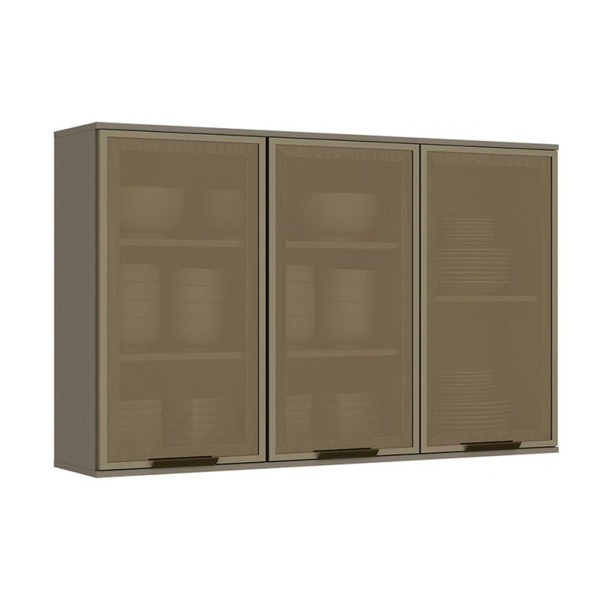 Modulo Cozinha Henn Connect Armario C 3 Portas De Vidro Duna