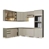 Cozinha Modulada Henn Connect 16 Pecas 4 Armarios 4 Balcoes 1 Paneleiro 7 Complementos C16p04 Duna Cristal