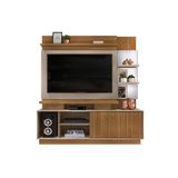 Estante Para Sala Lupi Tv Ate 55 Polegadas C 1 Porta De Correr E 3 Nichos Carvalho Griz Dj Moveis