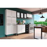 Cozinha Modulada Bertolini Gourmet 4 Pecas 2 Armarios 1 Balcao 1 Paneleiro C4p63 Branco Preto