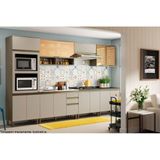 Cozinha Modulada Completa Connect 10 Pecas 3 Armarios 3 Balcoes 1 Paneleiro 3 Complementos C10p01 Duna Cristal Henn