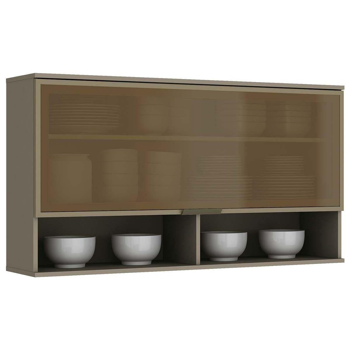 Armario De Cozinha Modulado Connect 1 Prta C Vidro Duna Henn