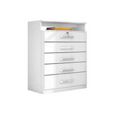 Comoda Juvenil Triunfo Ch C 1 Nicho E 5 Gavetas Branco Demobile