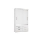 Guarda Roupas 2 Portas De Correr E 4 Gavetas Click 2 4 Branco Santos Andira