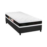 Cama Box Solteiro Colchao Espuma Castor D45 Black E White Air Double Face Base Crc Suede Gray 88x188