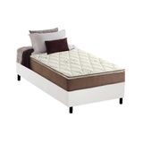Cama Box Solteiro Colchao Espuma Anjos D28 Ag65 Star Base Crc Courano White 88x188