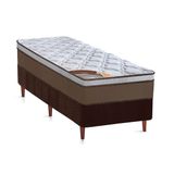 Cama Box Solteiro Colchao Molas Pocket Ensacadas Castor Revolution Base Crc Suede Brown 88x188