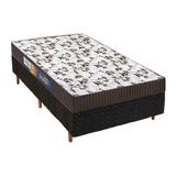 Cama Box Solteiro Colchao Espuma Polar D33 Perola Base Crc Fantasy Black 88x188