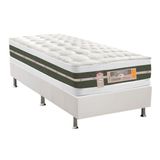 Cama Box Solteiro Colchao Molas Castor Bonnel Silver Star Air Df Base Crc Courano White 88x188