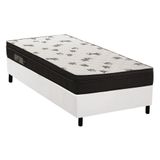 Cama Box Solteiro Colchao Espuma Ortobom D45 Light Ortopilow Base Crc Courano White 88x188