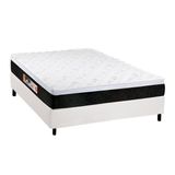 Cama Box Casal Colchao Espuma Castor D45 Black E White Air Base Crc Courano White 138x188