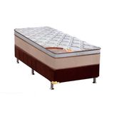 Cama Box Solteiro Colchao Molas Castor Pocket Revolution Hibrido Base Crc Suede Brown 88x188