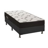 Cama Box Solteiro Colchao Espuma Ortobom D45 Light Saude Ortopilow Base Crc Suede Black 88x188