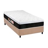 Cama Box Solteiro Colchao Espuma Castor D45 Black E White Air Base Crc Suede Clean 88x188