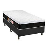 Cama Box Solteiro Colchao Espuma Castor D45 Black E White Air Base Crc Suede Gray 88x188