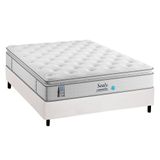 Cama Box Casal Colchao Molas Plumatex Masterpocket Ensacadas Confortgel Base Crc Courano White 138x188